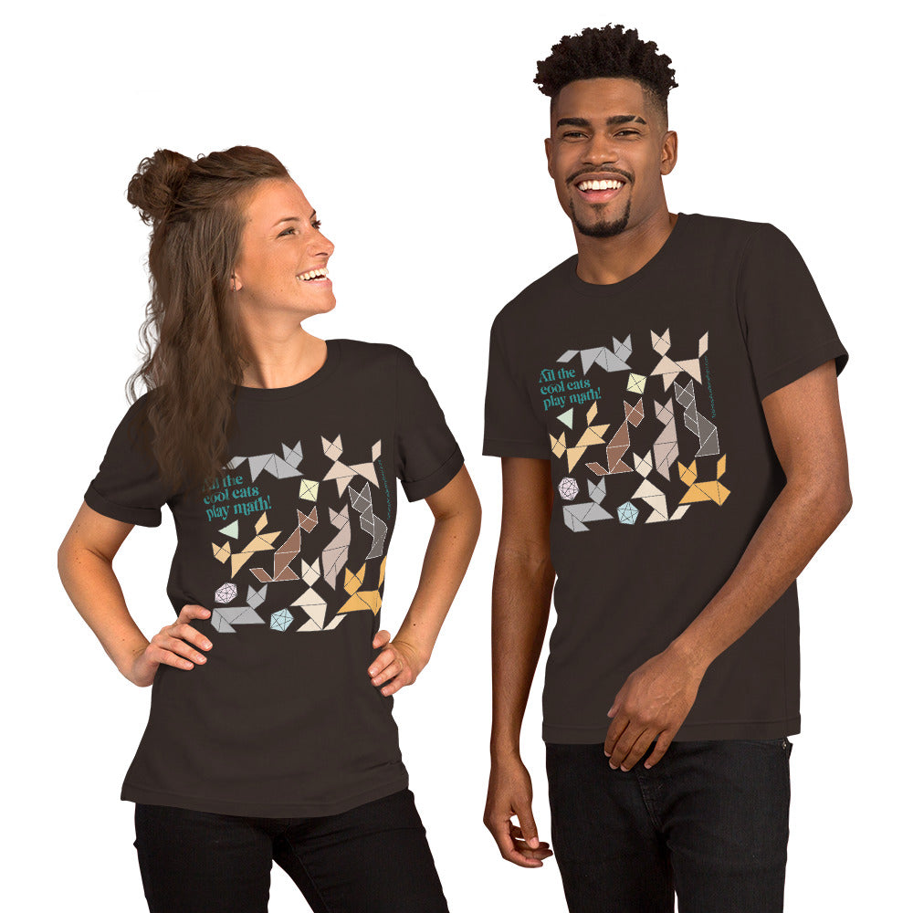 Cool Cats Play Math t-shirt brown