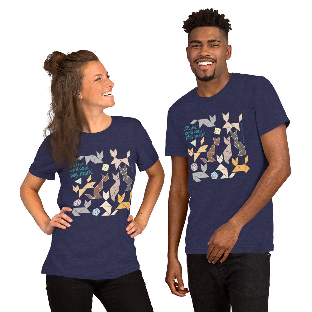 Cool Cats Play Math t-shirt heather navy