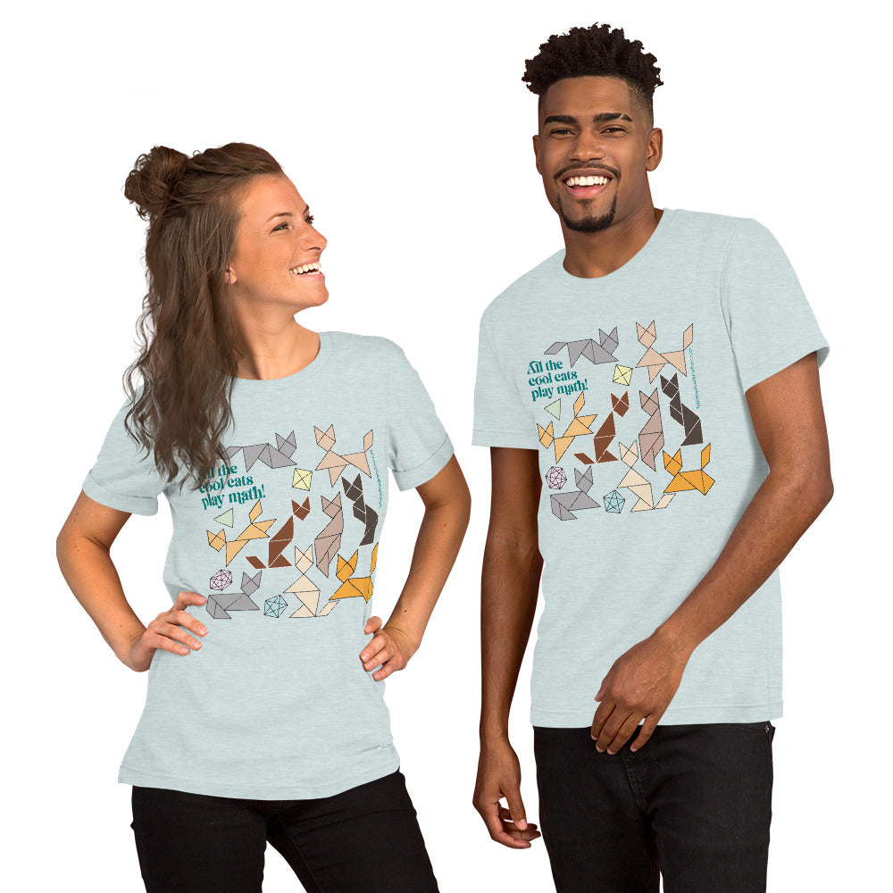 Cool Cats Play Math t-shirt ice blue