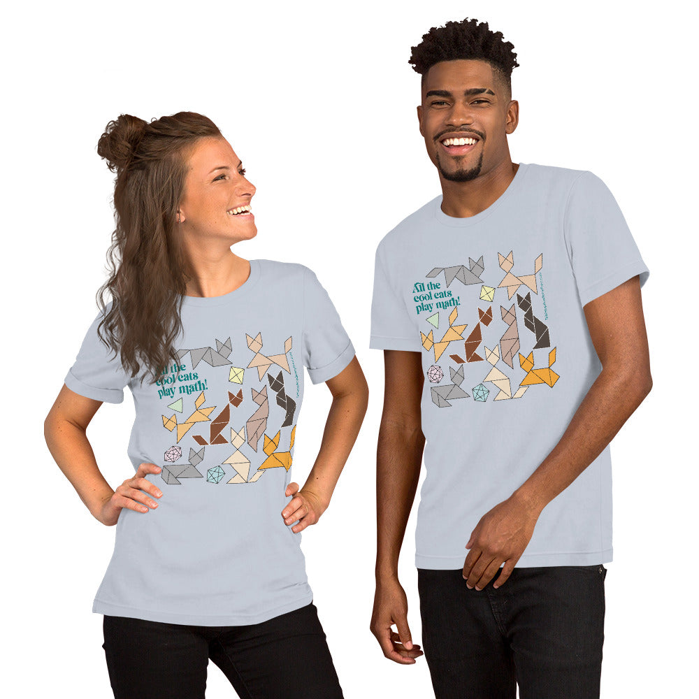 Cool Cats Play Math t-shirt light blue
