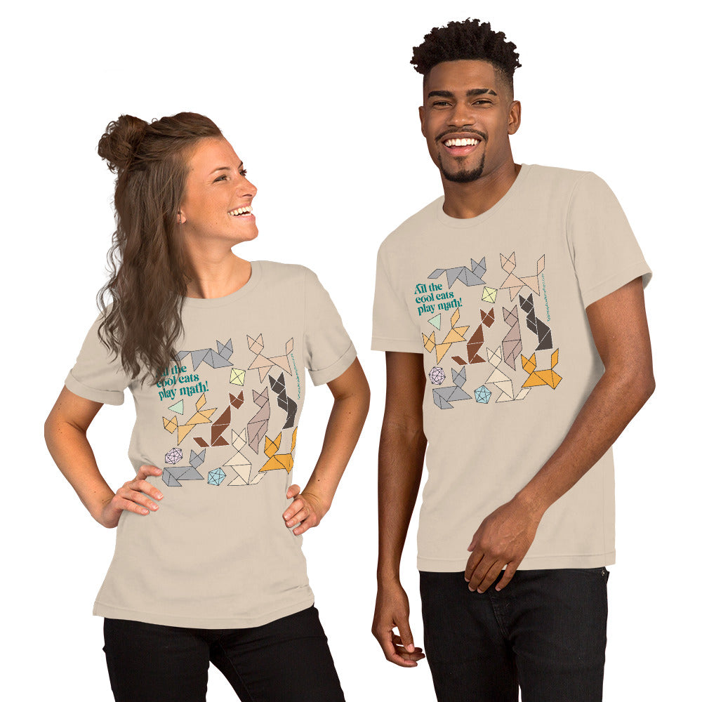 Cool Cats Play Math t-shirt cream